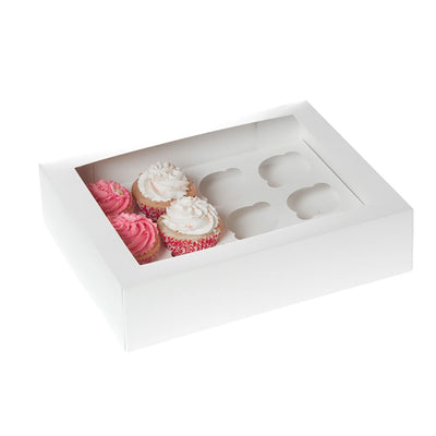 Vit Cupcakes Box För 12 Muffins HoM - 2 pack-Cocodrip - Tårta &amp; Baktillbehör