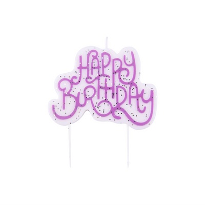 Tårtljus PME Happy Birthday Rosa Glitter-Cocodrip - Tårta &amp; Baktillbehör
