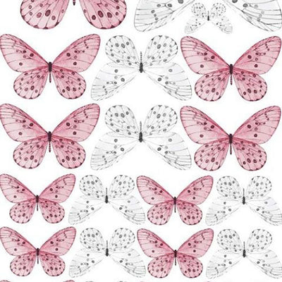 Rosa & Vita Ätbara Fjärilar 22st - Crystal Candy-Cocodrip - Tårta &amp; Baktillbehör