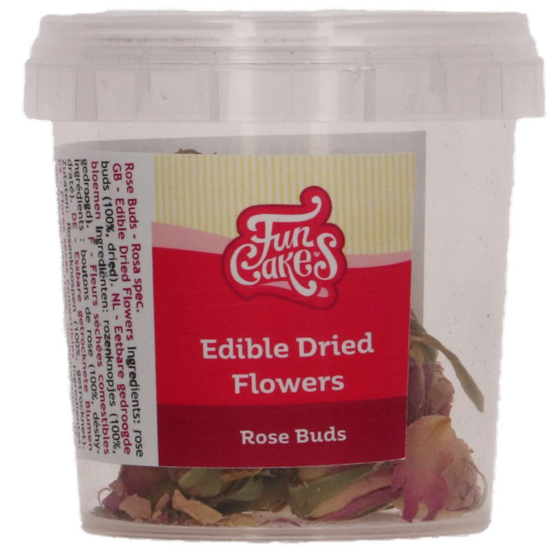 Ätbara Torkade Blommor Rose Buds Rosenknoppar - FunCakes 9G-Cocodrip - Tårta &amp; Baktillbehör