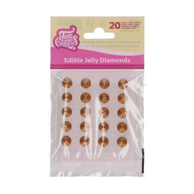Ätbara Jelly Diamanter Guld 20 st FunCakes-Cocodrip - Tårta &amp; Baktillbehör