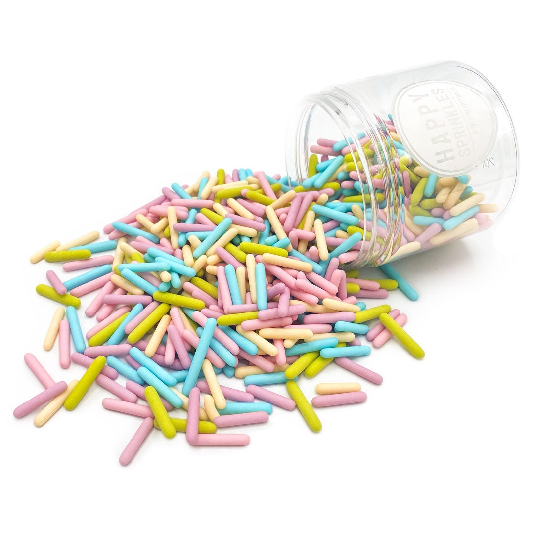 Strössel Pastel Party Rods – Happy Sprinkles-Cocodrip - Tårta &amp; Baktillbehör