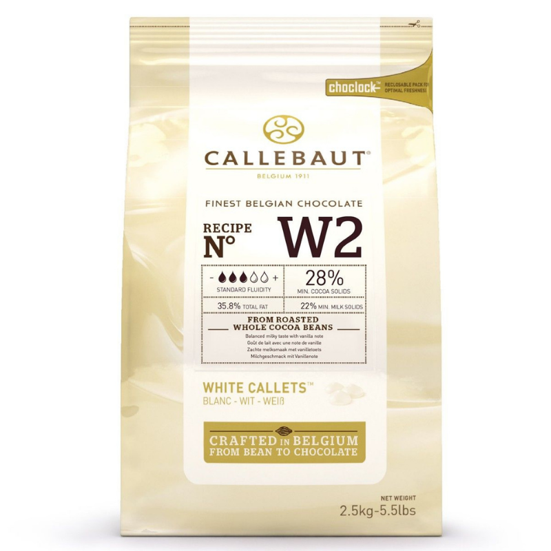 Callebaut Vit Choklad W2 - 2,5 kg-Cocodrip - Tårta och Baktillbehör