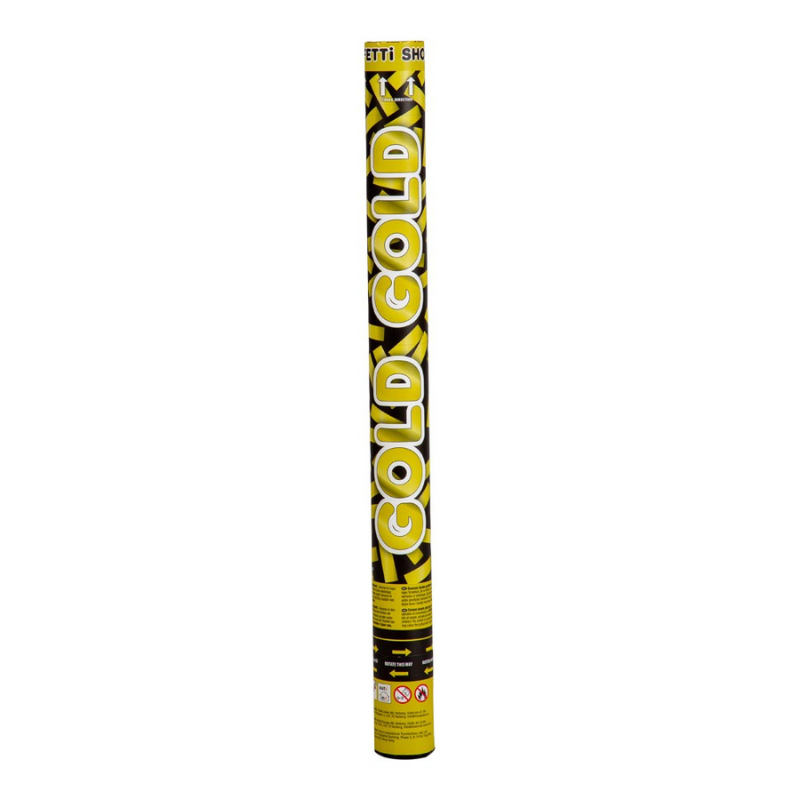 Confetti Shooter Gold – Guld 60cm-Cocodrip - Tårta och Baktillbehör