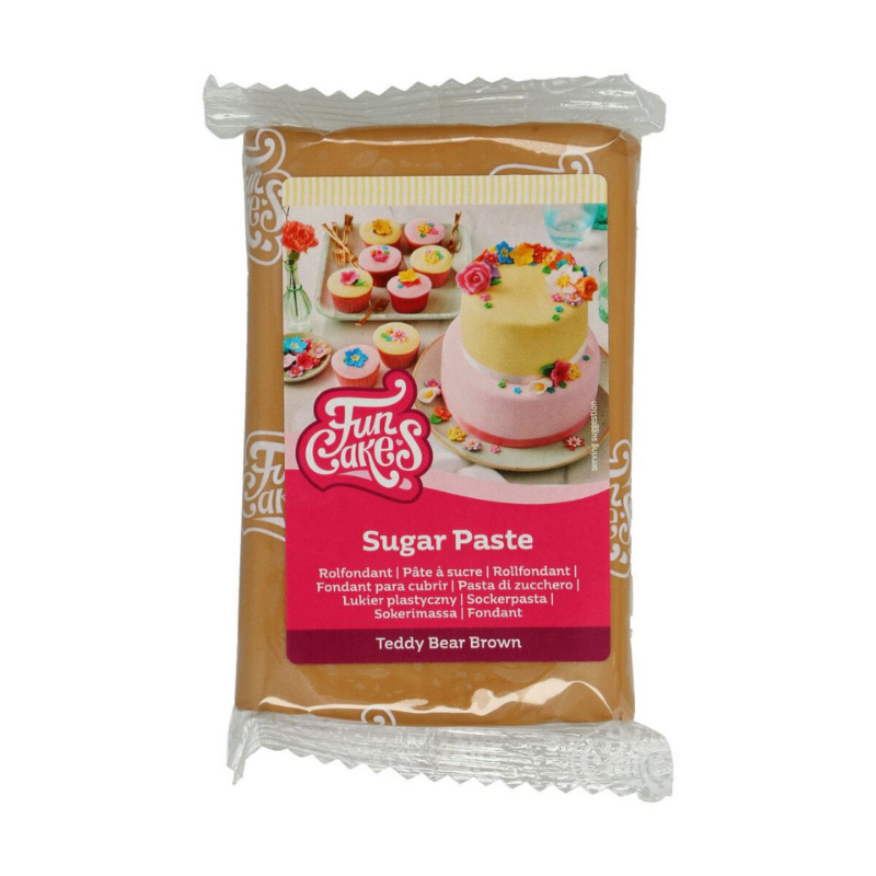 Sockerpasta FunCakes Teddy Bear Brown 250g-Cocodrip - Tårta och Baktillbehör
