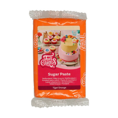 Sockerpasta FunCakes Tiger Orange 250g-Cocodrip - Tårta och Baktillbehör