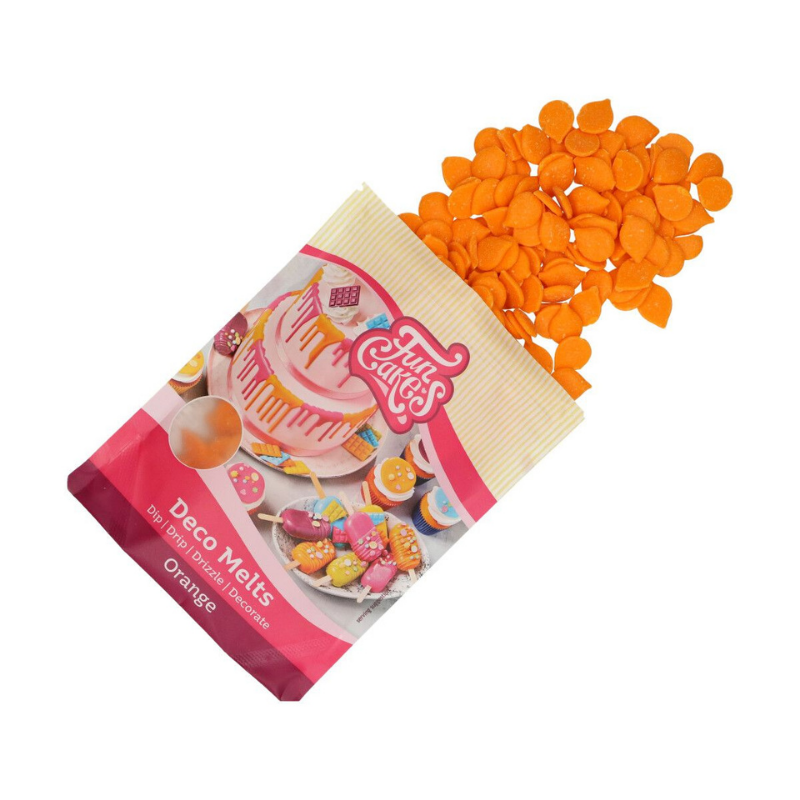 FunCakes Deco Melts Orange 250g-Cocodrip - Tårta och Baktillbehör