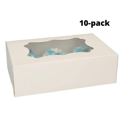 FunCakes Vit Cupcakes box för 6 muffins - 10pack-Cocodrip - Tårta och Baktillbehör