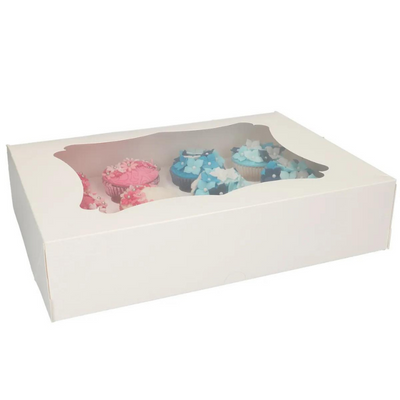 FunCakes Vit Cupcakes box för 12 muffins-Cocodrip - Tårta och Baktillbehör
