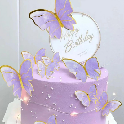 Vackra Pappersfjärilar Lila – 10pack-Cocodrip - Tårta och Baktillbehör