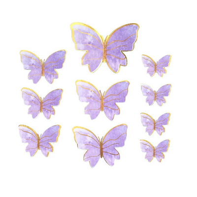 Vackra Pappersfjärilar Lila – 10pack-Cocodrip - Tårta och Baktillbehör