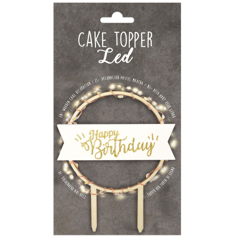 Cake Topper Led Happy Birthday - Scrapcooking-Cocodrip - Tårta &amp; Baktillbehör