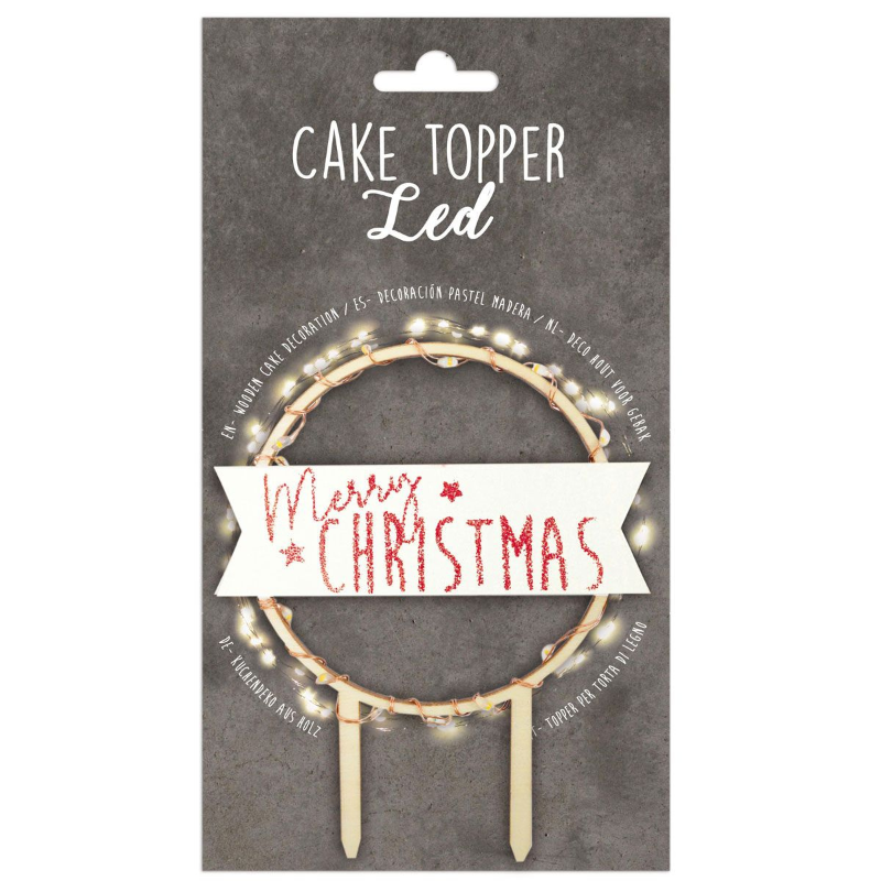 Cake Topper Led Merry Christmas - Scrapcooking-Cocodrip - Tårta &amp; Baktillbehör