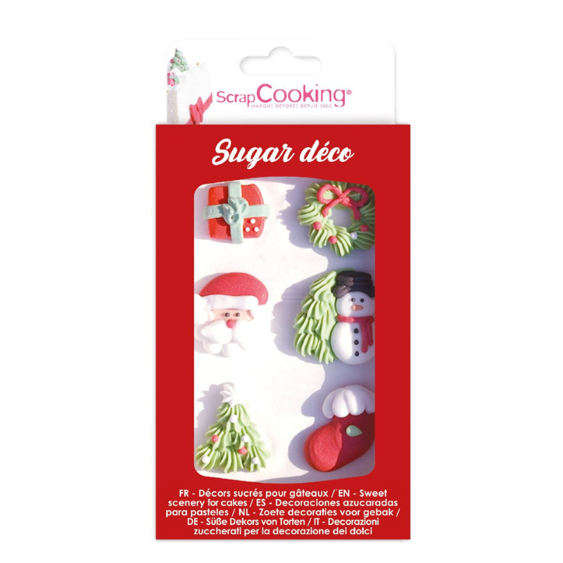 Sockerdekorationer Jul Christmas 6-pack Scrapcooking-Cocodrip - Tårta &amp; Baktillbehör