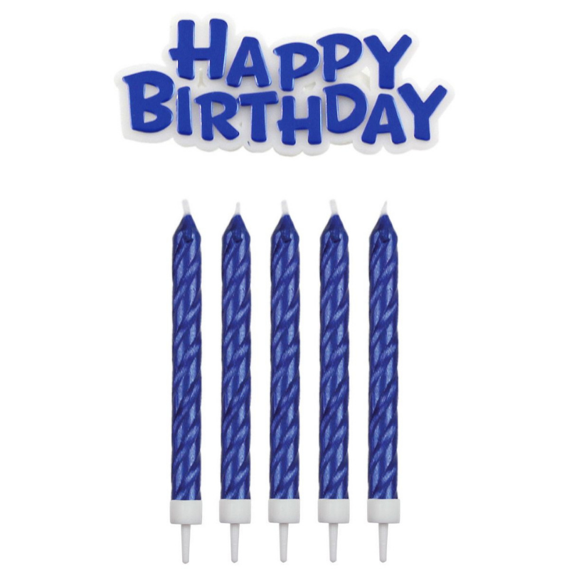 Tårtljus Happy Birthday Blå – PME-Cocodrip - Tårta och Baktillbehör