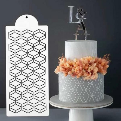 Tårtstencil Schablon Geometric-Cocodrip - Tårta &amp; Baktillbehör