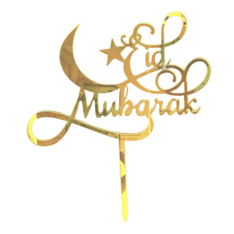 Eid Mubarak Cake Topper Guld – 1st-Cocodrip - Tårta och Baktillbehör