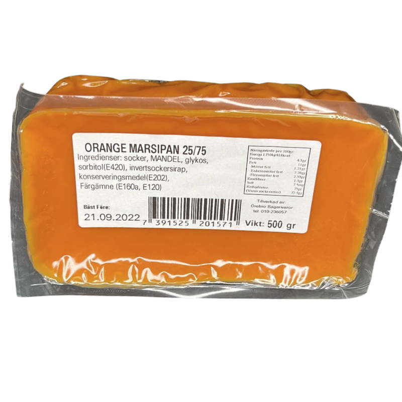 Marsipan Orange 500g-Cocodrip - Tårta och Baktillbehör