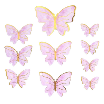 Vackra Pappersfjärilar Rosa - 10pack-Cocodrip - Tårta och Baktillbehör