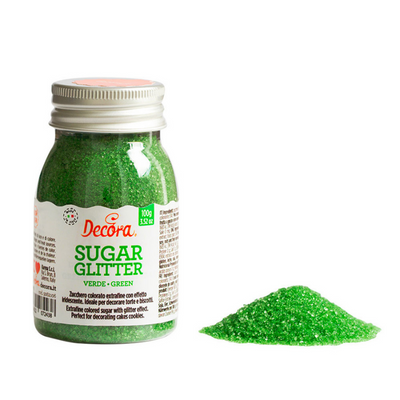 Grön Glitter Strössel Färgat Socker – Decora-Cocodrip - Tårta och Baktillbehör